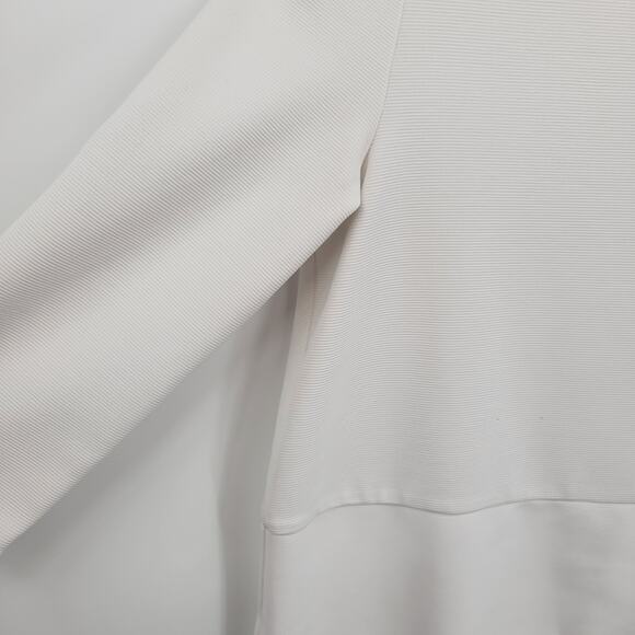 Zara Knit S White Top Blouse Tunic Relaxed 3/4 Length Sleeve Scoop - Picture 4 of 7